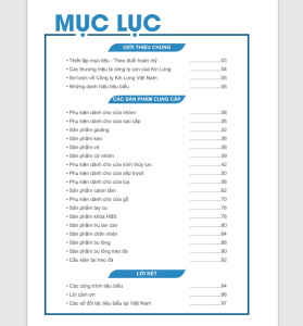 CATALOGUA SẢN PHẨM PHỤ KIỆN KINLONG