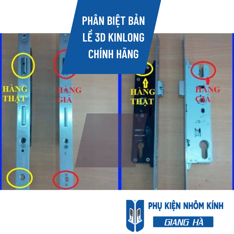 phân biệt phụ kiên Kinlong chính hãng than khóa Xingfa hệ 55 giả và thật