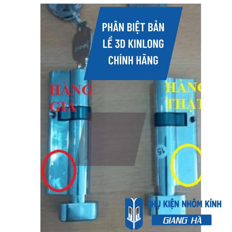 phân biệt phụ kiên Kinlong chính hãng ruột khóa cửa đi Xingfa hệ 55 giả và thật