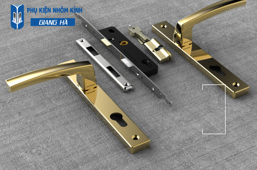 Khóa cửa nhôm thông dụng - Khóa đa điểm - phụ kiện cửa nhôm Xingfa