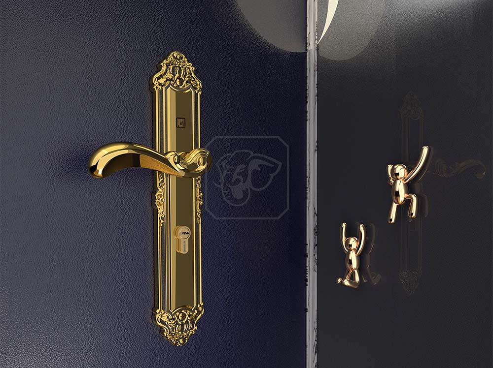 Khoá cửa đồng thau Huy Hoàng HCP 8529 đại